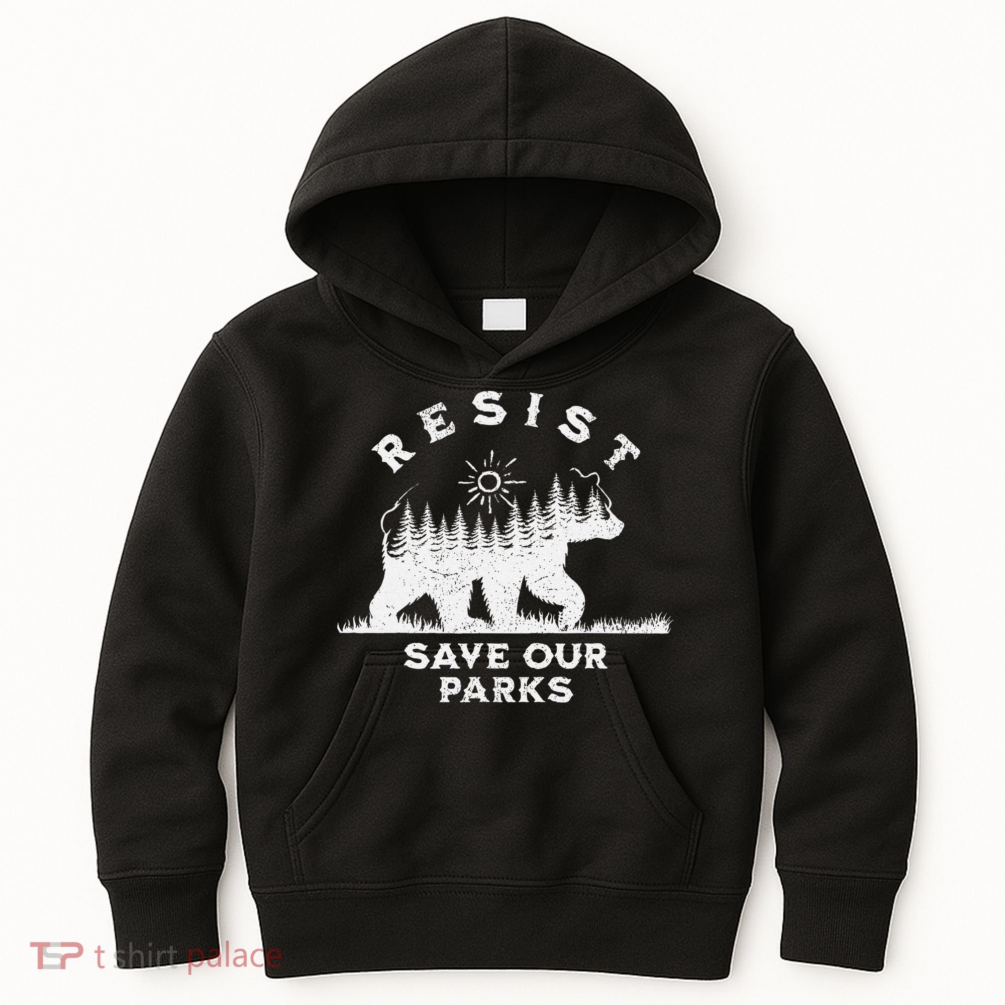 Resist Save Our Parks Us National Parks Bear Alt Souvenir Kids Hoodie