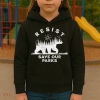 Resist Save Our Parks Us National Parks Bear Alt Souvenir Kids Hoodie thumb 3