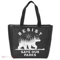 Resist Save Our Parks Us National Parks Bear Alt Souvenir Tote Bag thumb 0