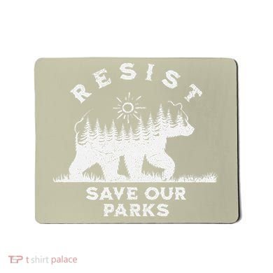 Resist Save Our Parks Us National Parks Bear Alt Souvenir Mousepad