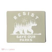 Resist Save Our Parks Us National Parks Bear Alt Souvenir Mousepad thumb 0