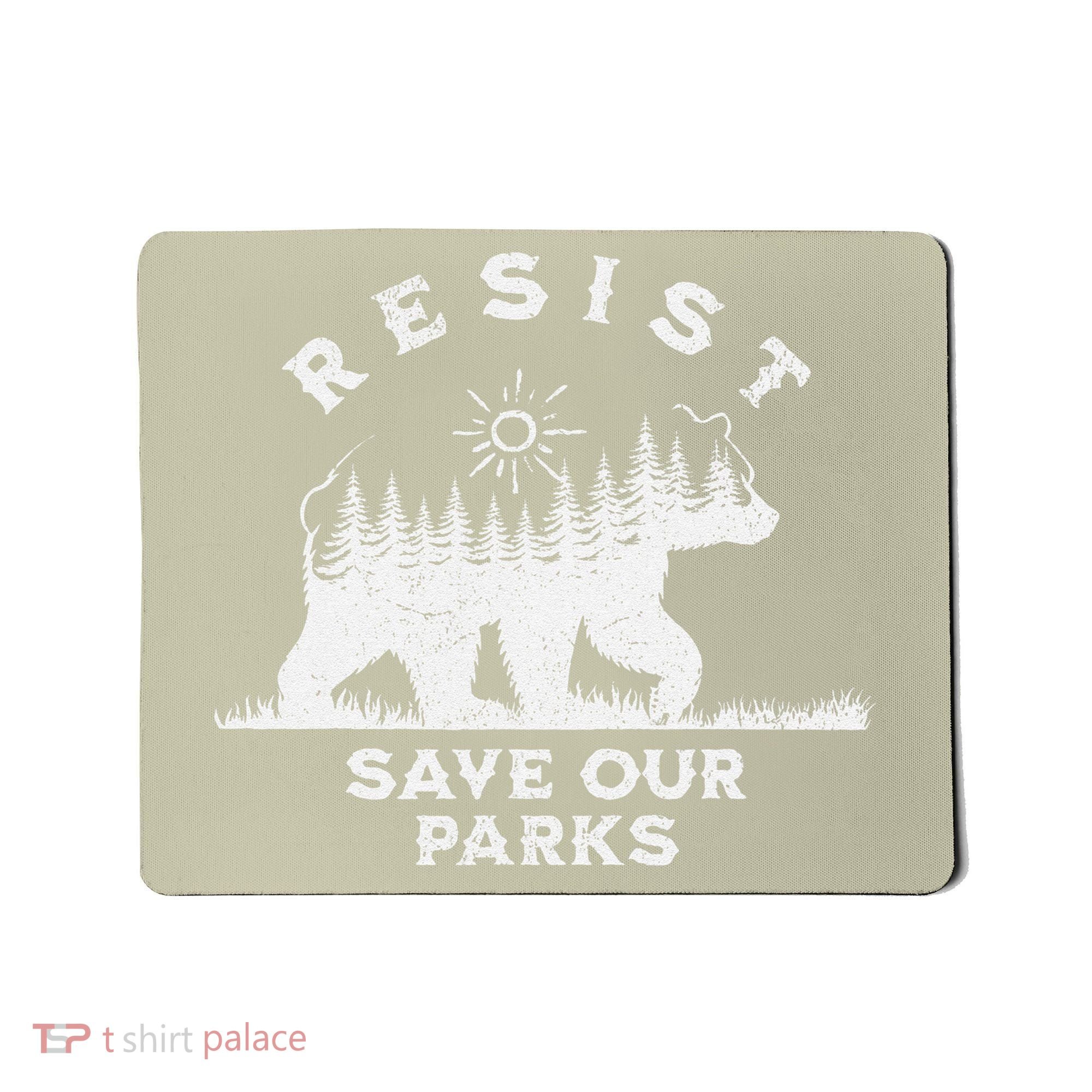 Resist Save Our Parks Us National Parks Bear Alt Souvenir Mousepad