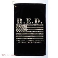 RED Support Our Troops Wear Red On Friday Military Golf Towel thumb 0
