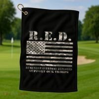 RED Support Our Troops Wear Red On Friday Military Golf Towel thumb 1