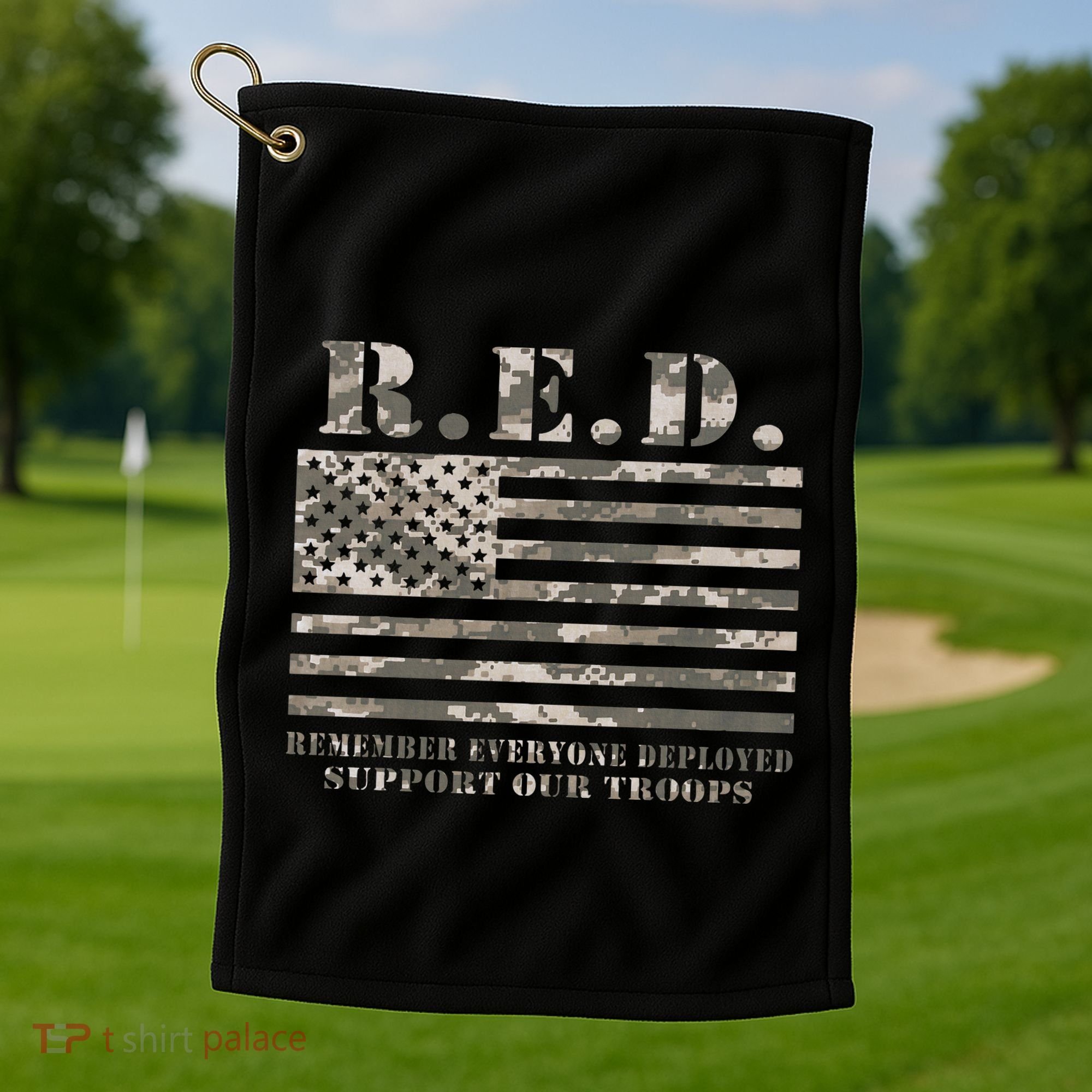 RED Support Our Troops Wear Red On Friday Military Golf Towel