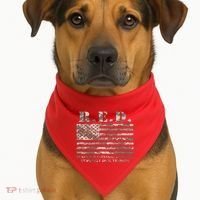 RED Support Our Troops Wear Red On Friday Military USA-Made Doggie Bandana thumb 1