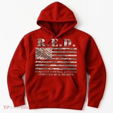 RED Support Our Troops Wear Red On Friday Military Hoodie