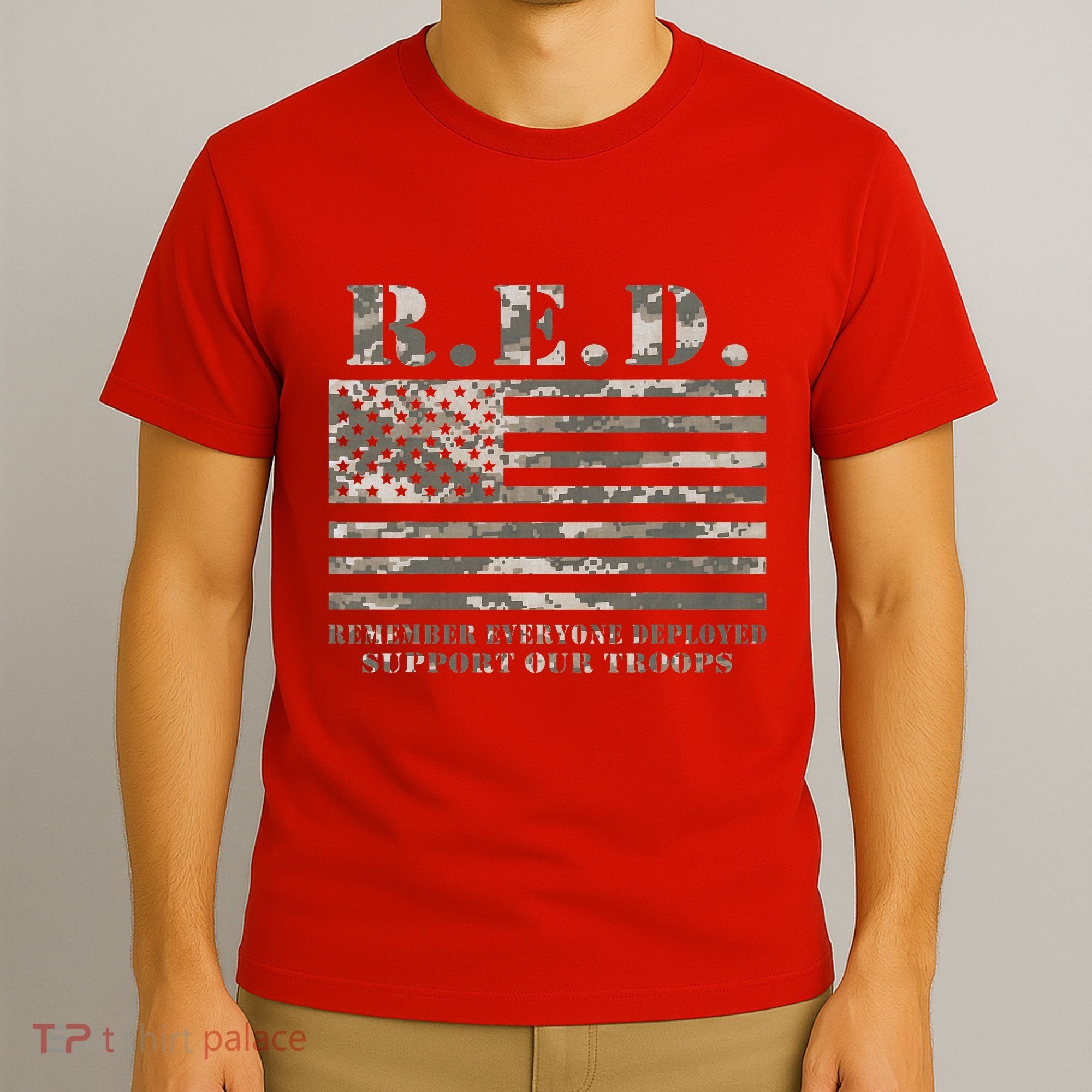 RED Support Our Troops Wear Red On Friday Military T-Shirt