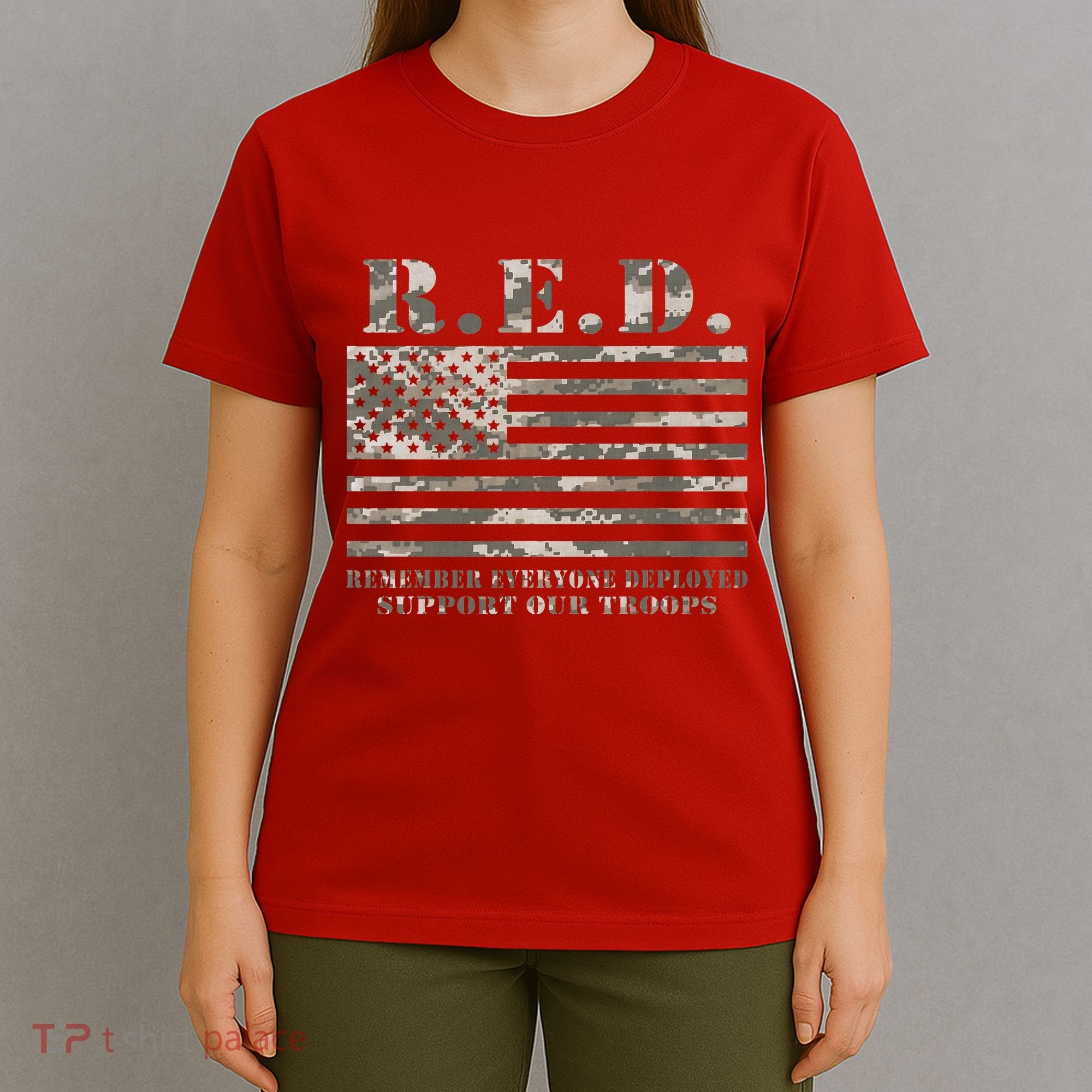 RED Support Our Troops Wear Red On Friday Military T-Shirt