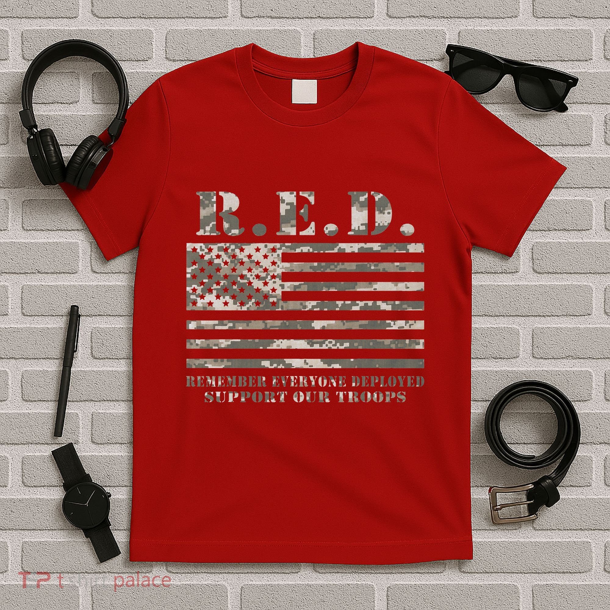 RED Support Our Troops Wear Red On Friday Military T-Shirt