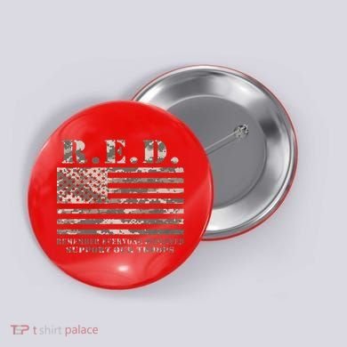 RED Support Our Troops Wear Red On Friday Military Button