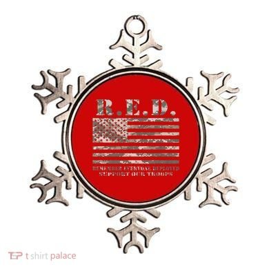 RED Support Our Troops Wear Red On Friday Military Ornament