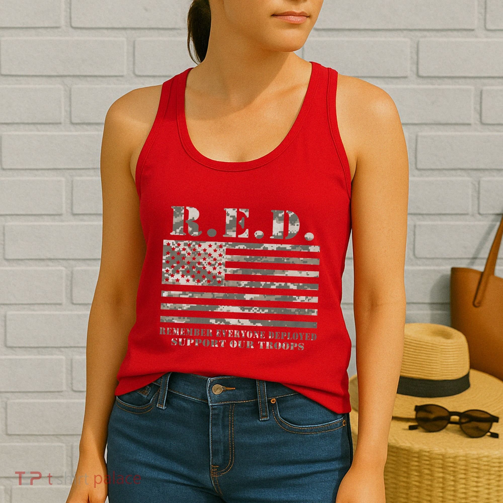 RED Support Our Troops Wear Red On Friday Military Women's Tank Top