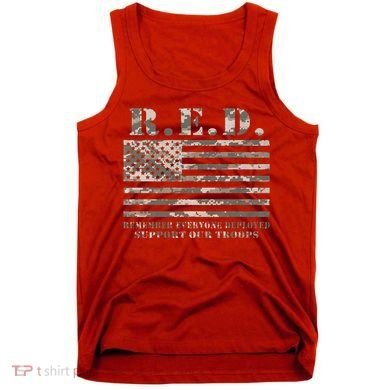 RED Support Our Troops Wear Red On Friday Military Tank Top