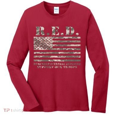 RED Support Our Troops Wear Red On Friday Military Women's Long Sleeve Shirt