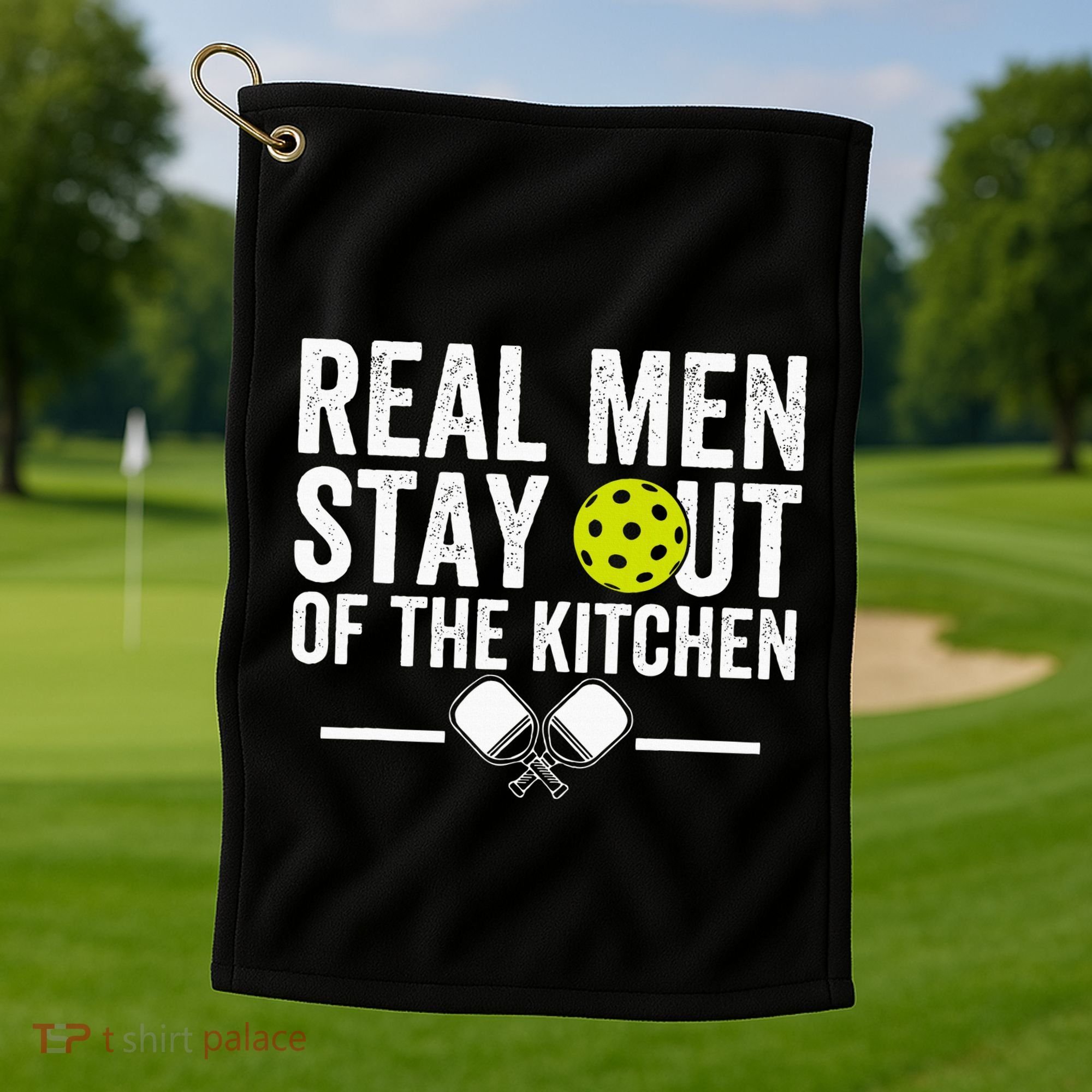 Real Stay Out Of The Kitchen Golf Towel