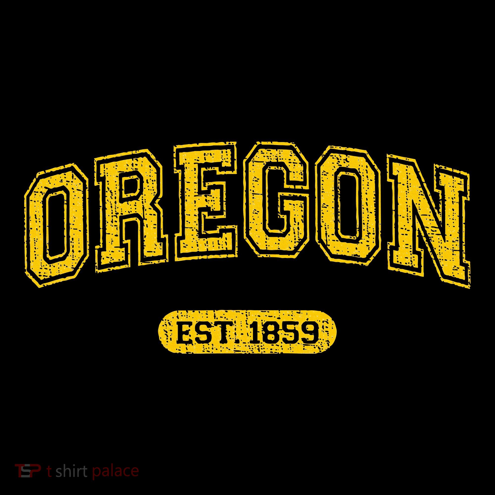 Retro Schoolstyle Oregon 1859 Distressed Hoodie