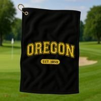 Retro Schoolstyle Oregon 1859 Distressed Golf Towel thumb 1