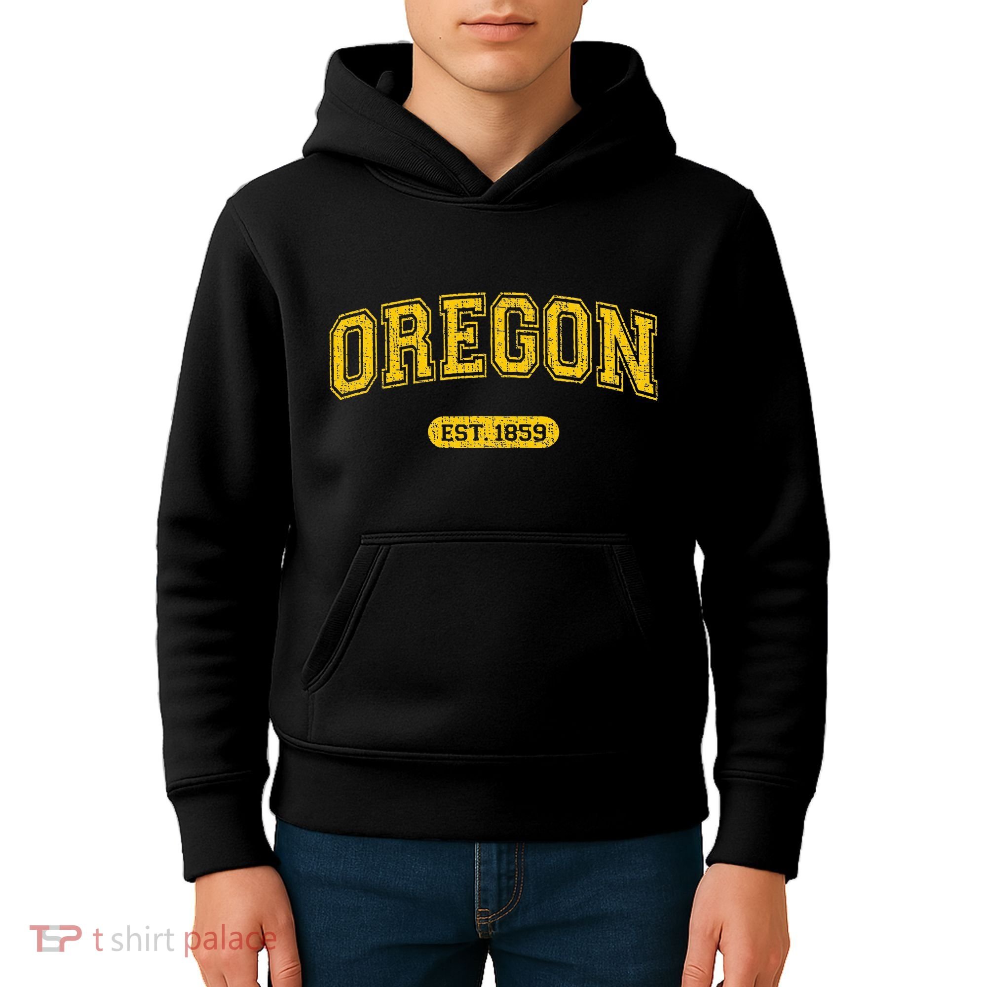 Retro Schoolstyle Oregon 1859 Distressed Kids Hoodie