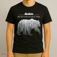 Resist Save Our Parks Alt Us National Parks Bear Nature T-Shirt thumb 3