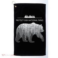 Resist Save Our Parks Alt Us National Parks Bear Nature Golf Towel thumb 0