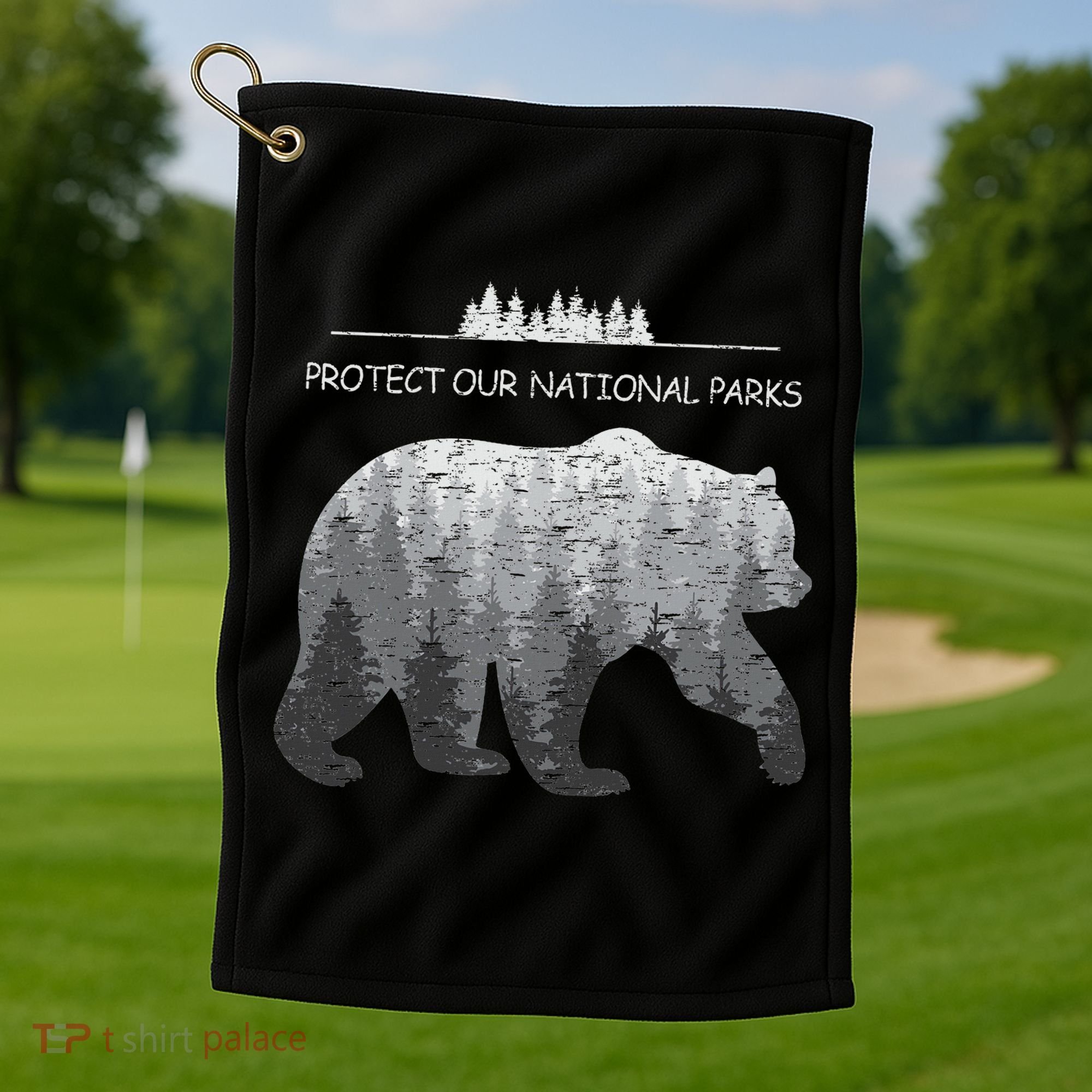 Resist Save Our Parks Alt Us National Parks Bear Nature Golf Towel