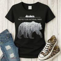 Resist Save Our Parks Alt Us National Parks Bear Nature Women's T-Shirt thumb 3