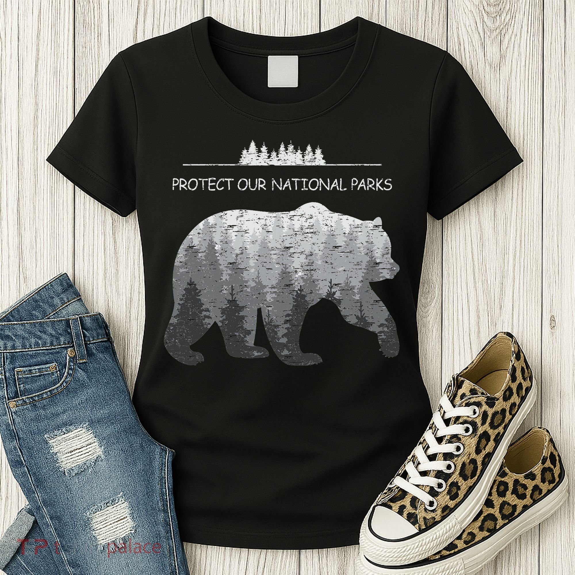 Resist Save Our Parks Alt Us National Parks Bear Nature Women's T-Shirt