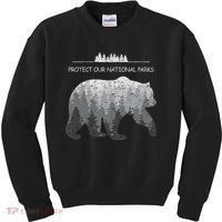 Resist Save Our Parks Alt Us National Parks Bear Nature Kids Sweatshirt thumb 0