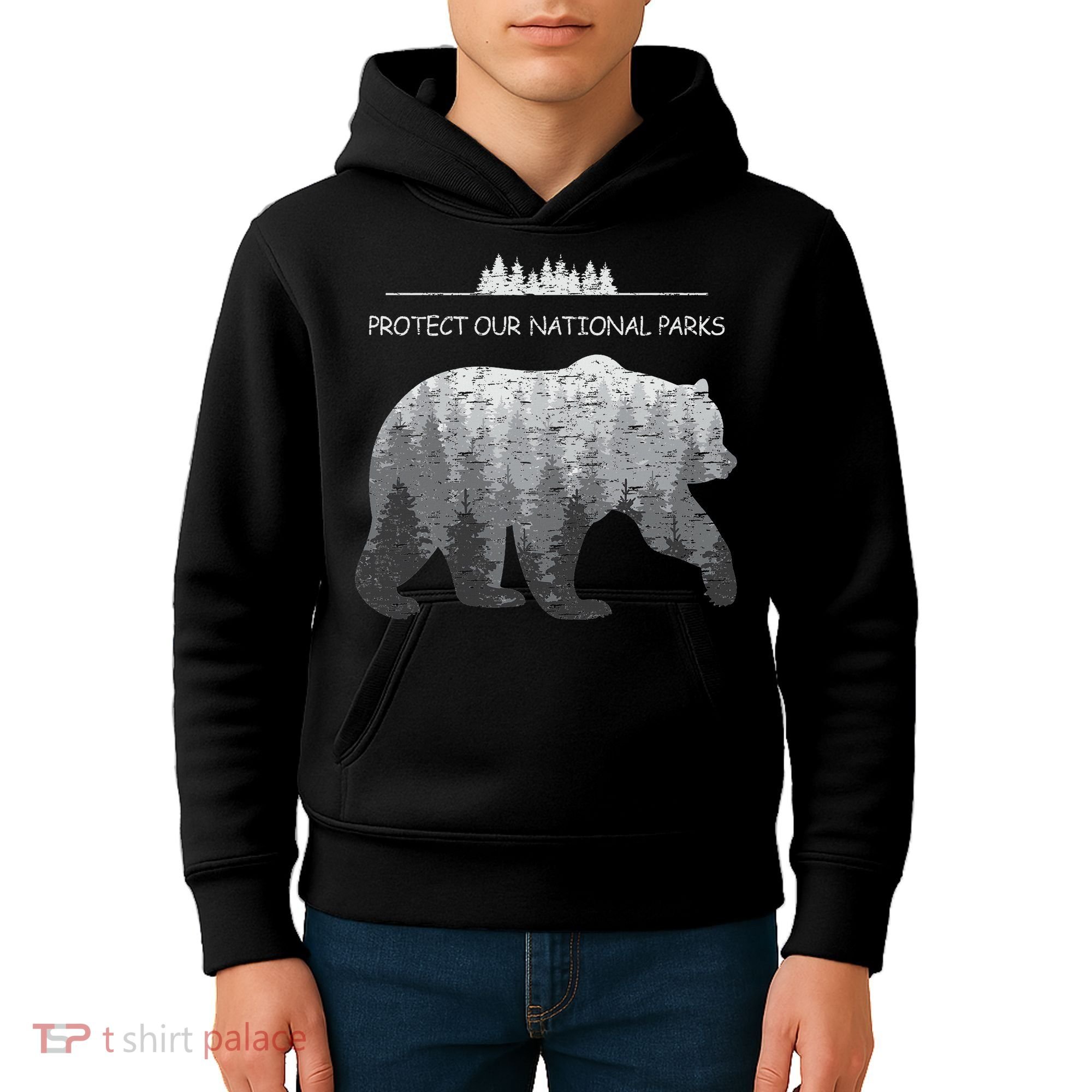 Resist Save Our Parks Alt Us National Parks Bear Nature Kids Hoodie