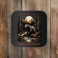 Resist Save Our Parks US National Parks Bear Nature Coaster thumb 0