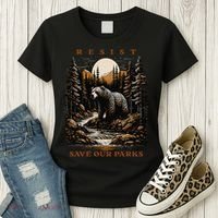 Resist Save Our Parks US National Parks Bear Nature Women's T-Shirt thumb 3