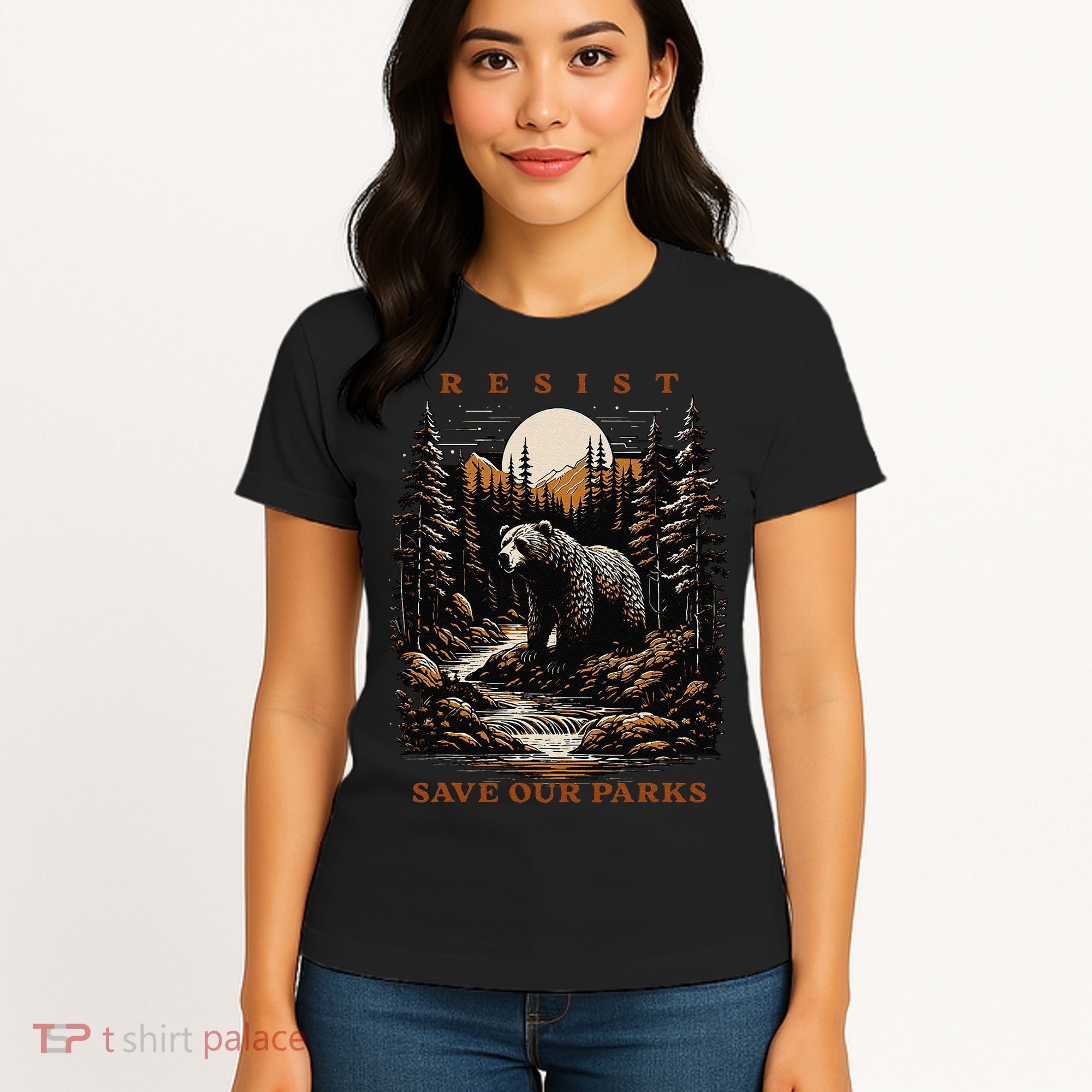 Resist Save Our Parks US National Parks Bear Nature Women's T-Shirt