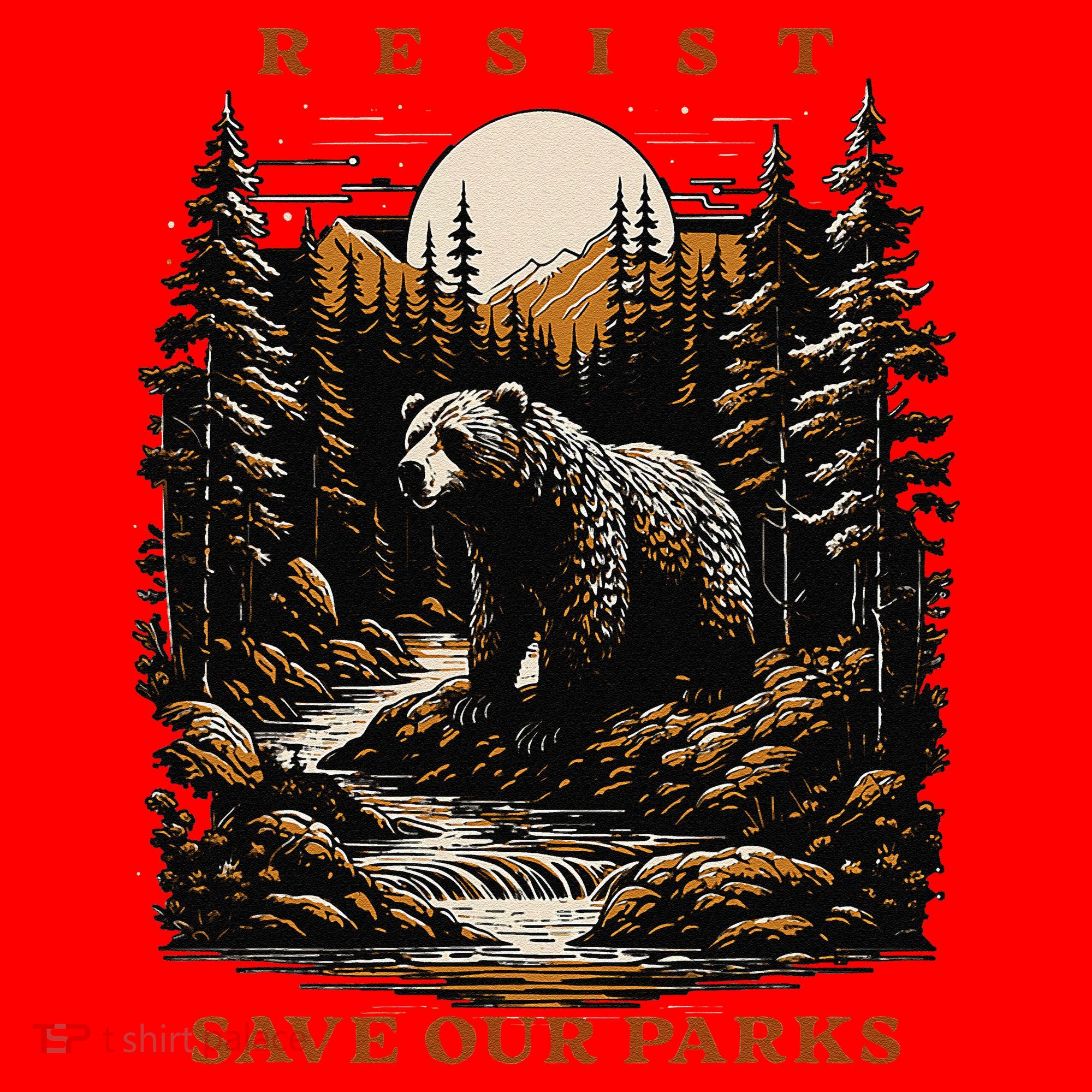 Resist Save Our Parks US National Parks Bear Nature Santa Hat