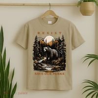 Resist Save Our Parks US National Parks Bear Nature T-Shirt thumb 2