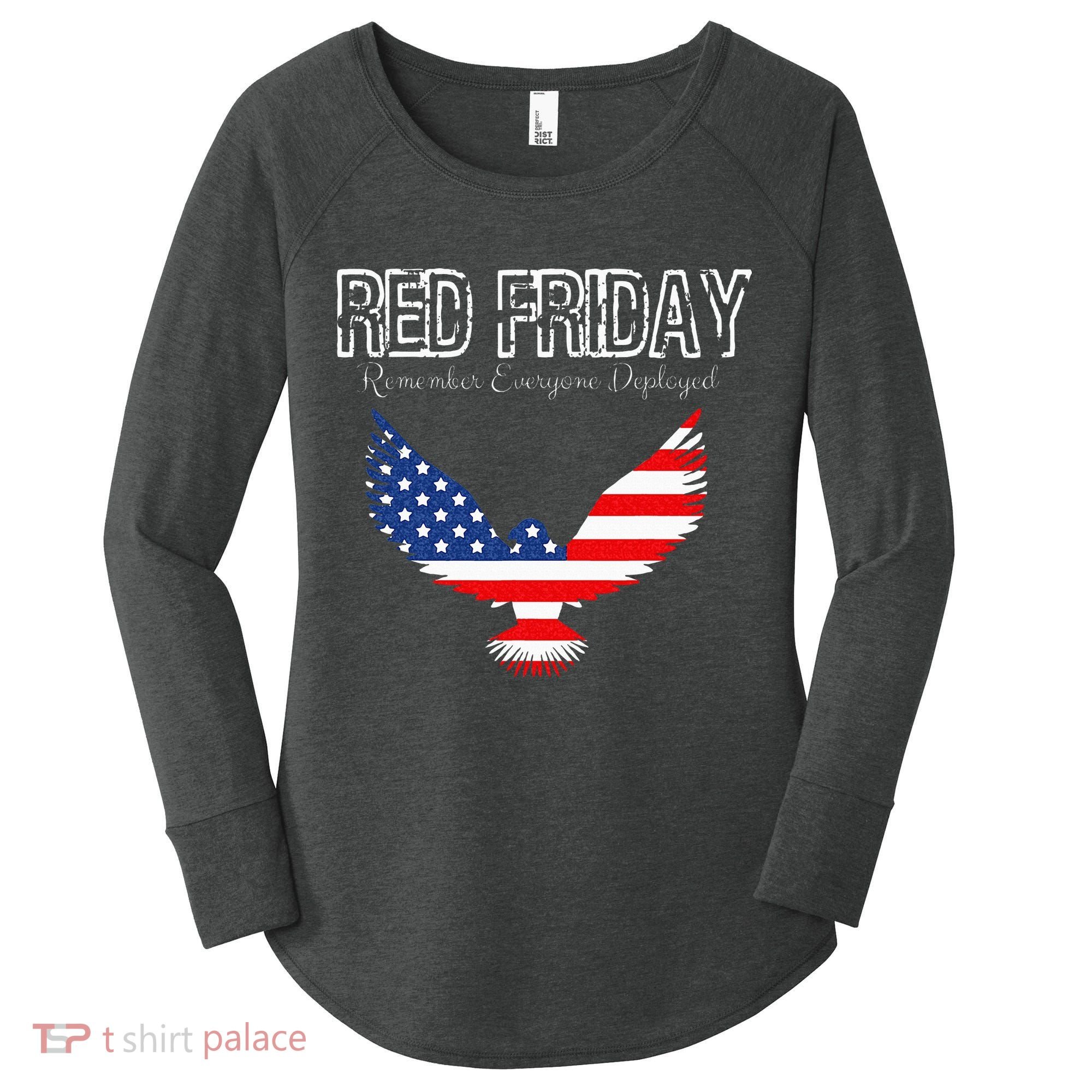 R.E.D. Support Our Troops Wear Red On Friday Women's Perfect Tri Tunic Long Sleeve Shirt