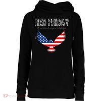 R.E.D. Support Our Troops Wear Red On Friday Womens Funnel Neck Pullover Hood thumb 0