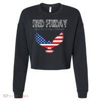 R.E.D. Support Our Troops Wear Red On Friday Cropped Pullover Crew thumb 0