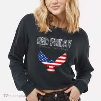 R.E.D. Support Our Troops Wear Red On Friday Cropped Pullover Crew thumb 2