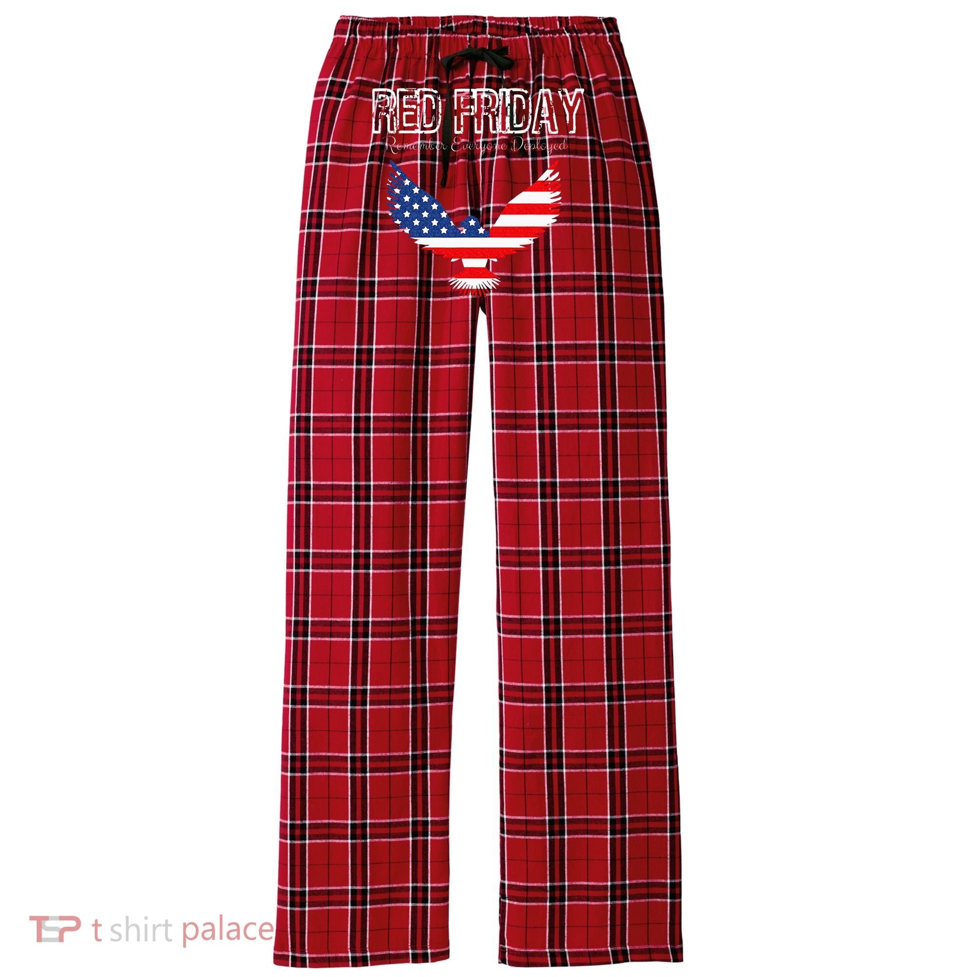 R.E.D. Support Our Troops Wear Red On Friday Women's Flannel Plaid Pajama Pants