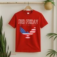 R.E.D. Support Our Troops Wear Red On Friday T-Shirt thumb 2
