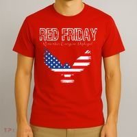 R.E.D. Support Our Troops Wear Red On Friday T-Shirt thumb 3