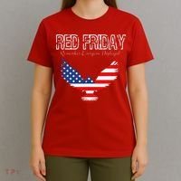 R.E.D. Support Our Troops Wear Red On Friday T-Shirt thumb 4