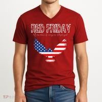 R.E.D. Support Our Troops Wear Red On Friday V-Neck T-Shirt thumb 2