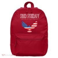 R.E.D. Support Our Troops Wear Red On Friday 16 in Basic Backpack thumb 0