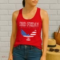 R.E.D. Support Our Troops Wear Red On Friday Women's Tank Top thumb 2