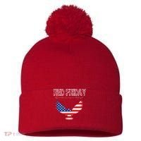R.E.D. Support Our Troops Wear Red On Friday Pom Pom 12in Knit Beanie thumb 0