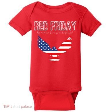 R.E.D. Support Our Troops Wear Red On Friday Baby Bodysuit