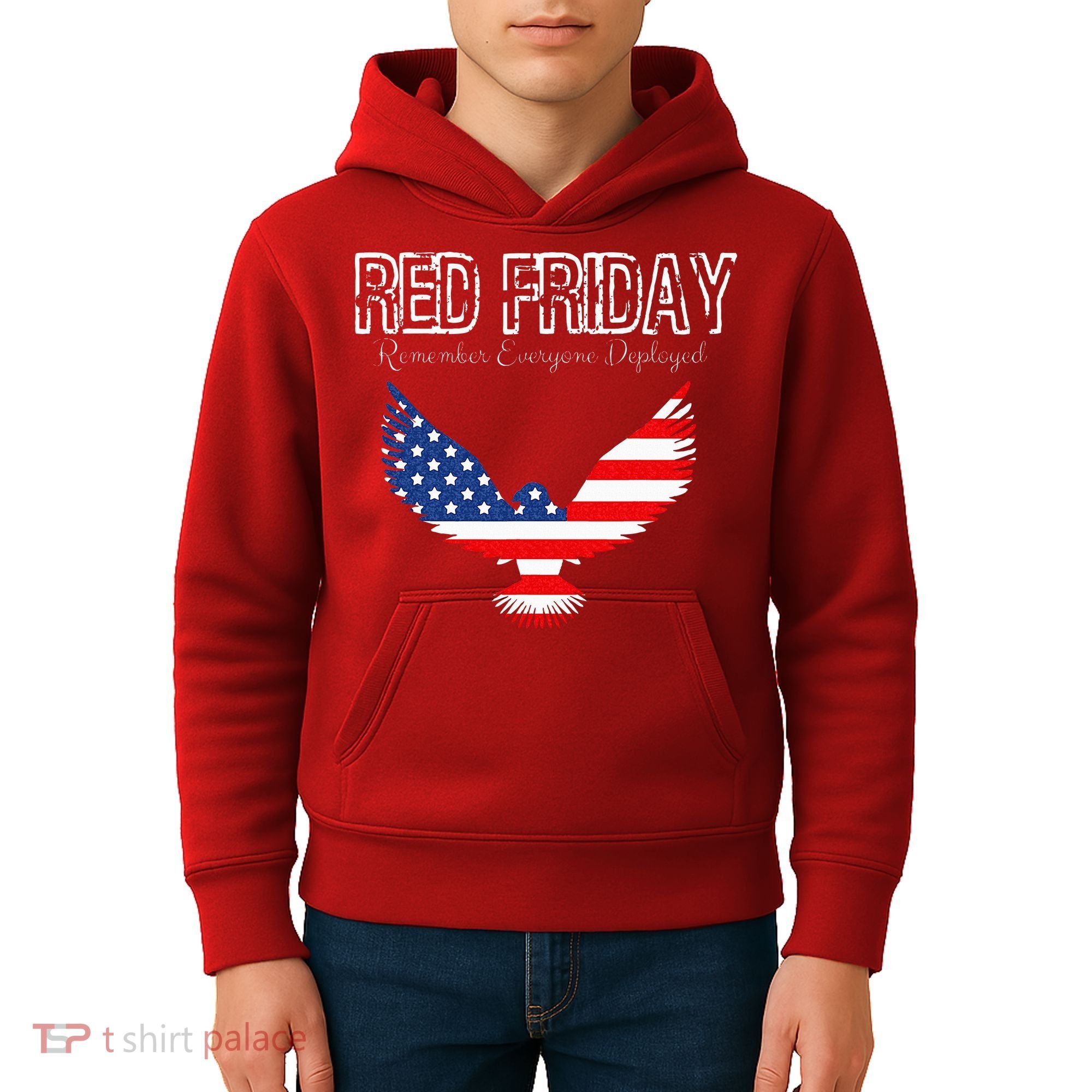 R.E.D. Support Our Troops Wear Red On Friday Kids Hoodie