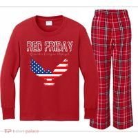 R.E.D. Support Our Troops Wear Red On Friday Kids Long Sleeve Plaid Pajama Set thumb 0